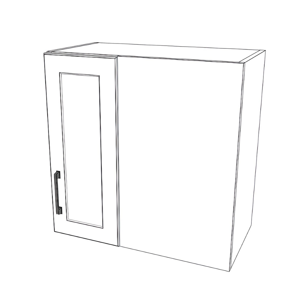 24" Wide 24" High Blind Corner Wall Cabinet - Door on Left Side - Thermofoil Doors