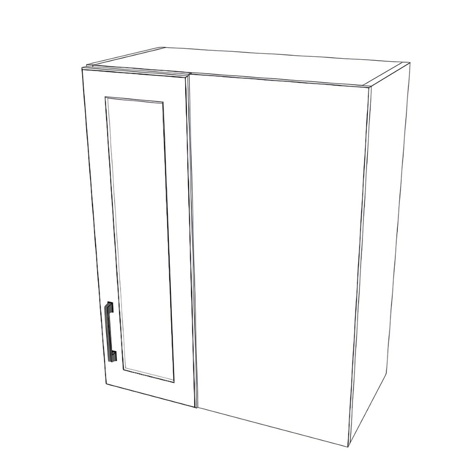 24" Wide 30" High Blind Corner Wall Cabinet - Door on Left Side - Thermofoil Doors