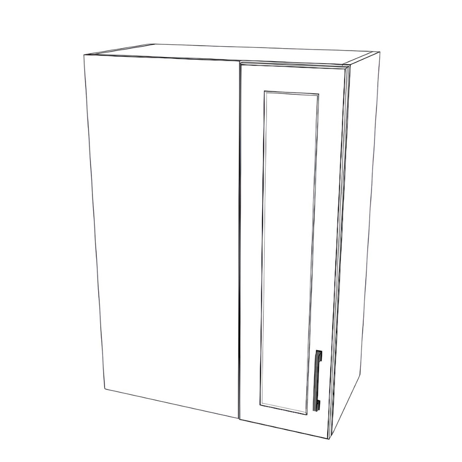 24" Wide 34" High Blind Corner Wall Cabinet - Door on Right Side - Thermofoil Doors