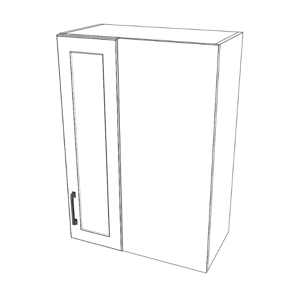 24" Wide 34" High Blind Corner Wall Cabinet - Door on Left Side - Thermofoil Doors