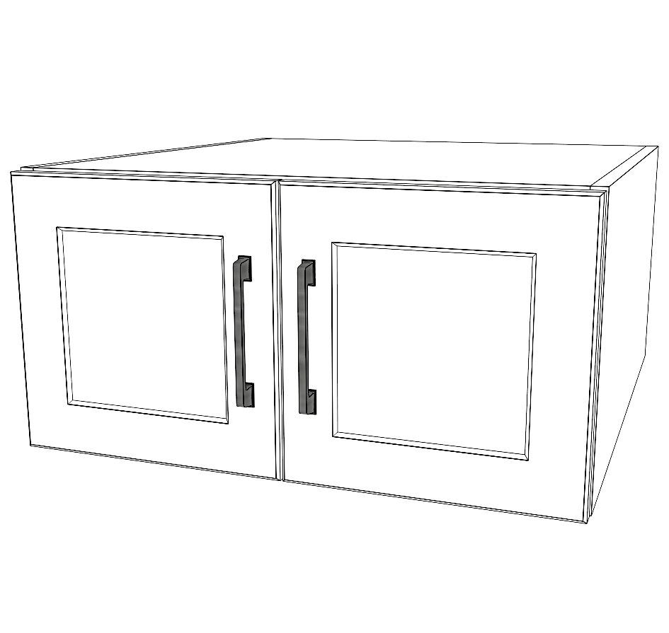 24" Wide x 12" High x 24" Deep Fridge Cabinet - Thermofoil Doors