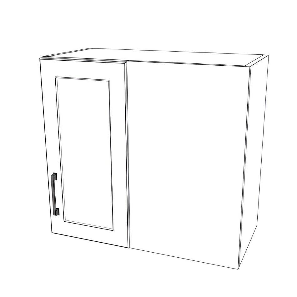 26" Wide 24" High Blind Corner Wall Cabinet - Door on Left Side - Thermofoil Doors