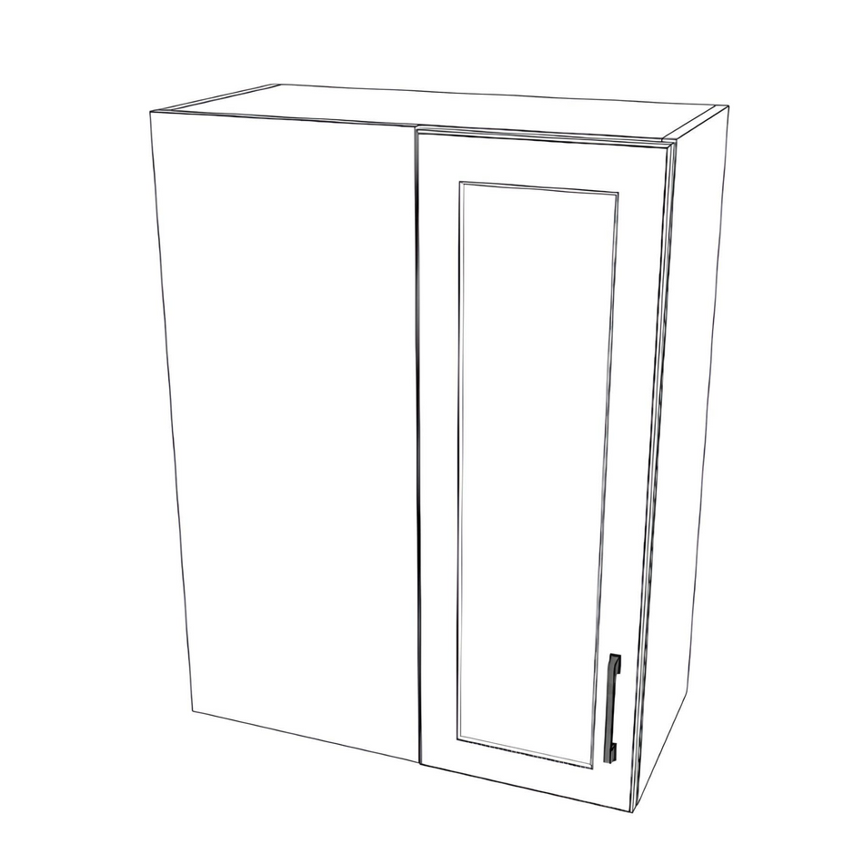 26" Wide 34" High Blind Corner Wall Cabinet - Door on Right Side - Thermofoil Doors