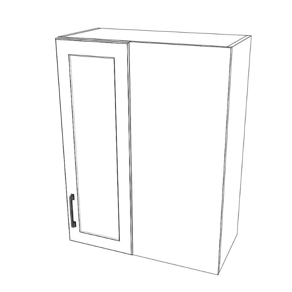 26" Wide 34" High Blind Corner Wall Cabinet - Door on Left Side - Thermofoil Doors