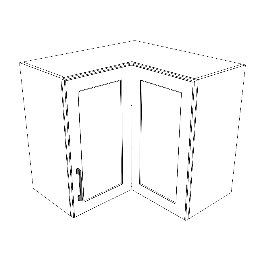 26x26" Wide x 24" High Corner Wall Cabinet - Thermofoil Doors