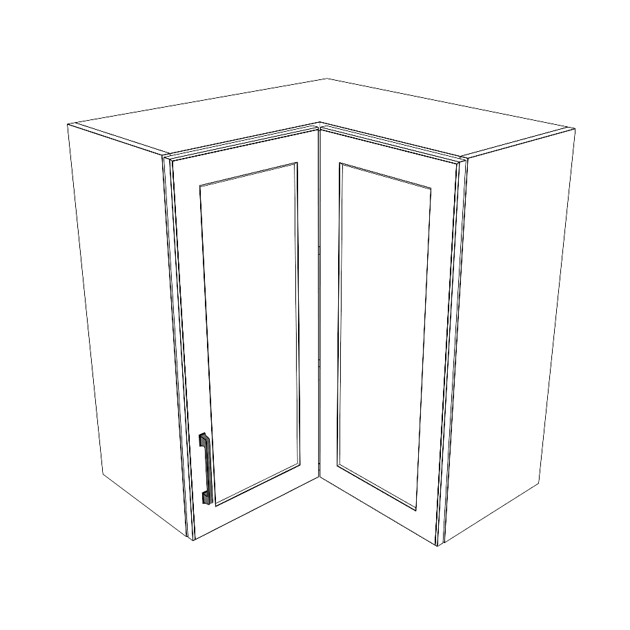 26x26" Wide x 30" High Corner Wall Cabinet - Thermofoil Doors