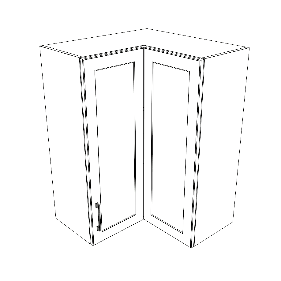 26x26" Wide x 36" High Corner Wall Cabinet - Thermofoil Doors