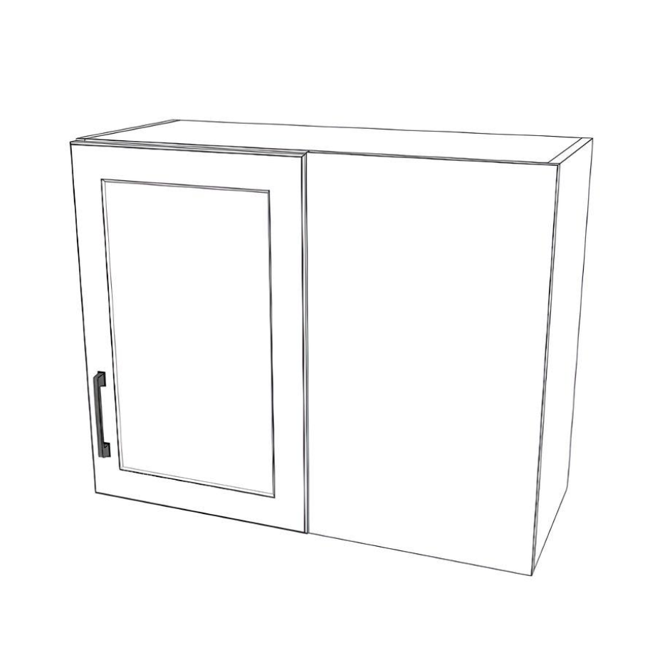 30" Wide 24" High Blind Corner Wall Cabinet - Door on Left Side - Thermofoil Doors