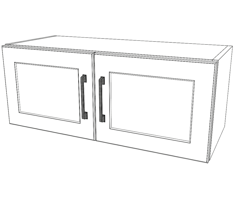 30" Wide x 12" High Fridge Cabinet - Thermofoil Doors