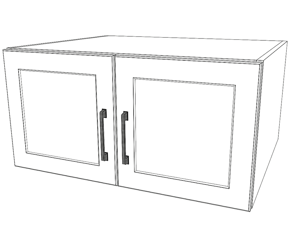 30" Wide x 15" High x 24" Deep Fridge Cabinet - Thermofoil Doors