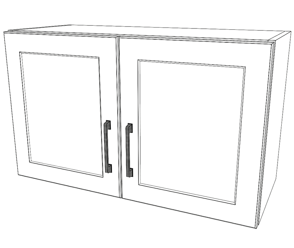 30" Wide x 18" High Fridge Cabinet - Thermofoil Doors