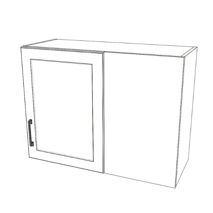 32" Wide 24" High Blind Corner Wall Cabinet - Door on Left Side - Thermofoil Doors