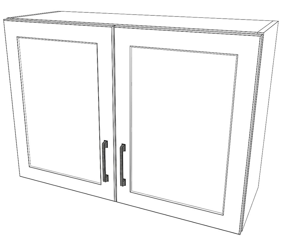 34" Wide x 24" High Wall Cabinet - Thermofoil Doors