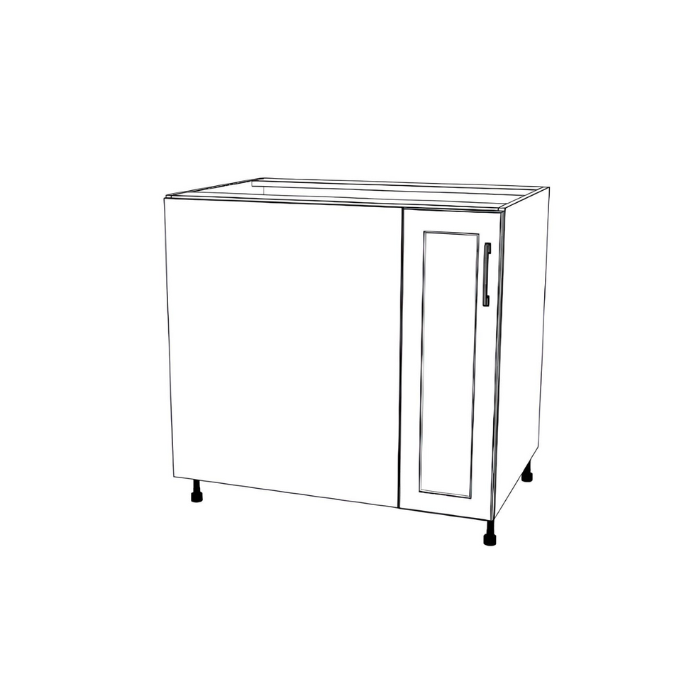 36" Blind Corner Base Cabinet - Door on Right Side - Thermofoil Doors