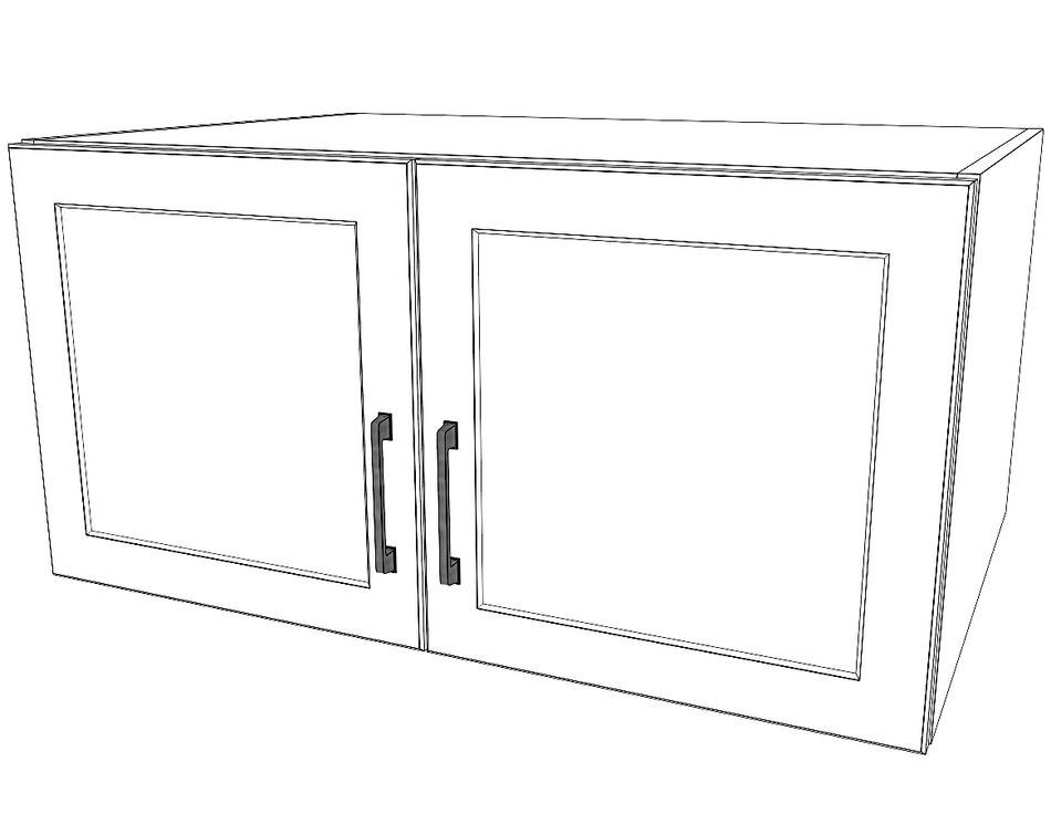 36" Wide x 18" High x 24" Deep Fridge Cabinet - Thermofoil Doors