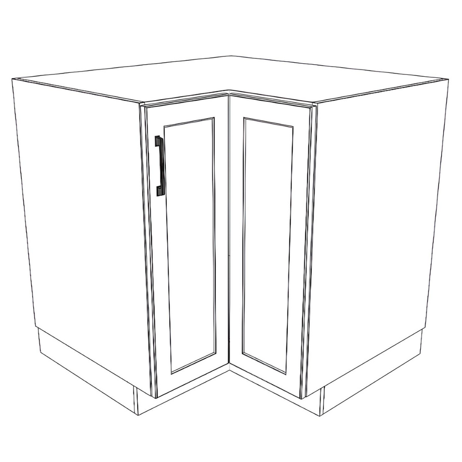 36x36" L Shape Base Corner Cabinet - Thermofoil Doors