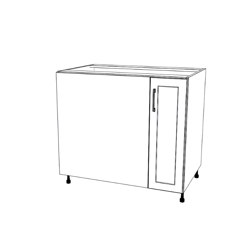 38" Blind Corner Base Cabinet - Door on Right Side - Thermofoil Doors