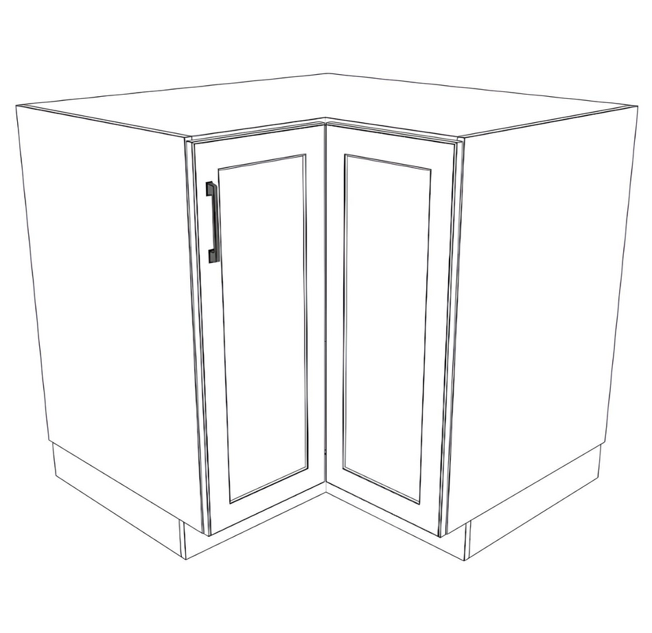 38x38" L Shape Base Corner Cabinet - Thermofoil Doors